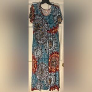 Bohemian Maxi Skirt with Mandala Print